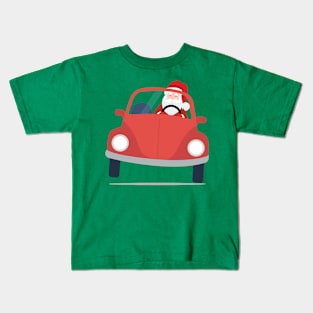 Santa Claus coming to you on his Car Sleigh this Christmas Kids T-Shirt